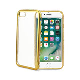  iPhone 7 Soft Tpu Slim Clear Case With Diamond Frames In Gold