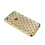  iPhone 6S Flexible 3D Rhombus Pattern Tpu Case With Shiny Frame In Gold