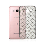  Samsung Galaxy J7 Flexible 3D Rhombus Pattern Tpu Case With Shiny Frame In Clear