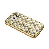  Samsung Galaxy S6 Flexible 3D Rhombus Pattern Tpu Case With Shiny Frame In Gold