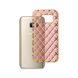  Samsung Galaxy S7 Flexible 3D Rhombus Pattern Tpu Case With Shiny Frame In Pink