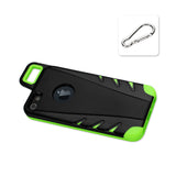  iPhone 5/5S/Se Dropproof Workout Hybrid Case With Hook In Black Green