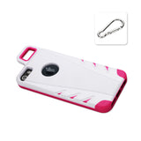  iPhone 5/5S/Se Dropproof Workout Hybrid Case With Hook In White Pink