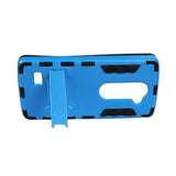  LG Leon Hybrid Metallic Case With Kickstand In Black Blue