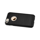  iPhone 6 Plus/ 6S Plus Hybrid Metal Brushed Texture Case In Black