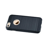  iPhone 6 Plus/ 6S Plus Hybrid Metal Brushed Texture Case In Navy