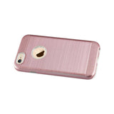  iPhone 6 Plus/ 6S Plus Hybrid Metal Brushed Texture Case In Rose Gold