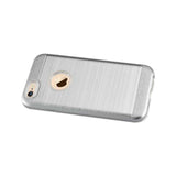  iPhone 6 Plus/ 6S Plus Hybrid Metal Brushed Texture Case In Silver