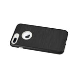  iPhone 7 Plus Hybrid Metal Brushed Texture Case In Black