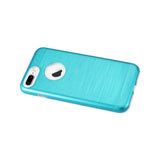  iPhone 7 Plus Hybrid Metal Brushed Texture Case In Blue