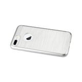  iPhone 7 Plus Hybrid Metal Brushed Texture Case In Silver