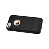  iPhone 6/ 6S Hybrid Metal Brushed Texture Case In Black