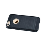  iPhone 6/ 6S Hybrid Metal Brushed Texture Case In Navy