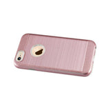  iPhone 6/ 6S Hybrid Metal Brushed Texture Case In Rose Gold