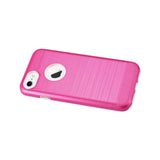  iPhone 7 Hybrid Metal Brushed Texture Case In Hot Pink