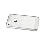  iPhone 7 Hybrid Metal Brushed Texture Case In Silver