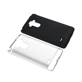  LG G Stylo Hybrid Metal Brushed Texture Case In White