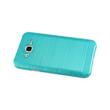  Samsung Galaxy J7 Hybrid Metal Brushed Texture Case In Blue