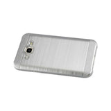  Samsung Galaxy J7 Hybrid Metal Brushed Texture Case In Silver