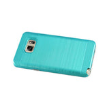  Samsung Galaxy Note 5 Hybrid Metal Brushed Texture Case In Blue