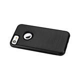  iPhone 7 Hybrid Dual Layer Metal Brushed Texture Case In Black