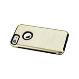  iPhone 7 Hybrid Dual Layer Metal Brushed Texture Case In Gold