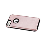  iPhone 7 Hybrid Dual Layer Metal Brushed Texture Case In Rose Gold