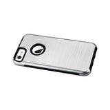  iPhone 7 Hybrid Dual Layer Metal Brushed Texture Case In Silver