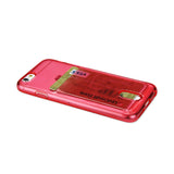  iPhone 6 Plus  Semi Clear Case With Card Holder In Clear Red