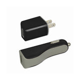  iPhone 4G 1 Amp 3-In-1 Car Charger Wall Adapter With Cable In Black