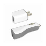  iPhone 4G 1 Amp 3-In-1 Car Charger Wall Adapter With Cable In White