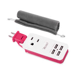  4 Amp Home Travel Charging Station In Hot Pink