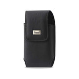 Leather Vertical Pouch With Metal Logo