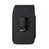 Vertical Leather Pouch iPhone5 Plus-Black With Megnetic And Metal Belt Clip Inner Size: 5.27X2.71X0.7Inch