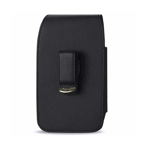 Vertical Leather Pouch Samsung Galaxy S5 Plus- With Megnetic And Metal Belt Clip Inner Size: 5.99X3.25X0.72Inch