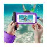 Waterproof Case For 4.7 Inches Devices With Floating Adjustable Wrist Strap In Purple