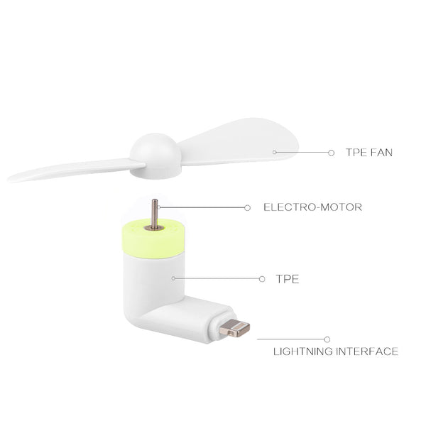 Apple 8 Pin Mini Cooler Fan For Phones Or Tablets