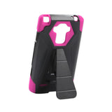  LG G Stylo Hybrid Heavy Duty Case With Kickstand In Hot Pink Black